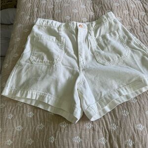 Universal Threads cream denim shorts.
